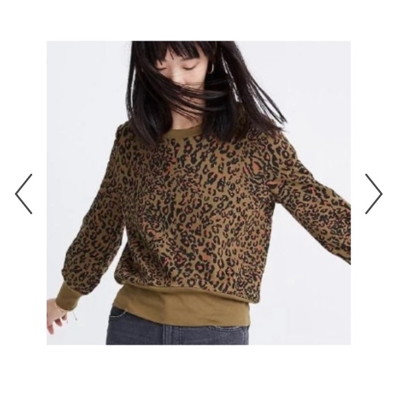 Madewell banded sweatshirt in jungle cat. - Picture 4 of 4